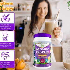 Plant Based Organic Protein Creamy Chocolate Vanilla Powder - Image 6