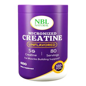 NBL Natural Creatine Monohydrate Powder, Unflavored 400g, Pure Micronized | Muscle Recovery + Builder for Men & Women | Workout Supplements, 80 Servings