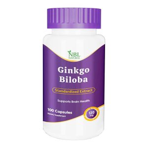 NBL Natural Ginkgo Biloba Capsules 120mg, Memory Support Supplement, Supports Brain Function and Mental Alertness, 100 Capsules