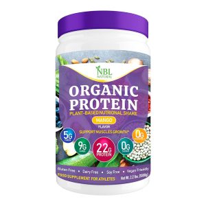 NBL NATURAL Plant Based Organic Protein Powder, Vegan Protein Powder for Men & Women, 22G Protein Per Serving, Non-Dairy, Gluten Free, Lactose Free, No Sugar Added, Mango, 2.2 lb, 25 Servings