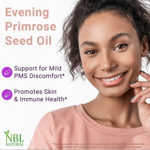 NBL Natural, Super Primrose 1300 mg with Naturally Occurring GLA (Gamma-Linolenic Acid), Women’s Health & Skin Health, 120 Softgels - Image 2