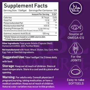 NBL Natural, Super Primrose 1300 mg with Naturally Occurring GLA (Gamma-Linolenic Acid), Women’s Health & Skin Health, 120 Softgels - Image 5